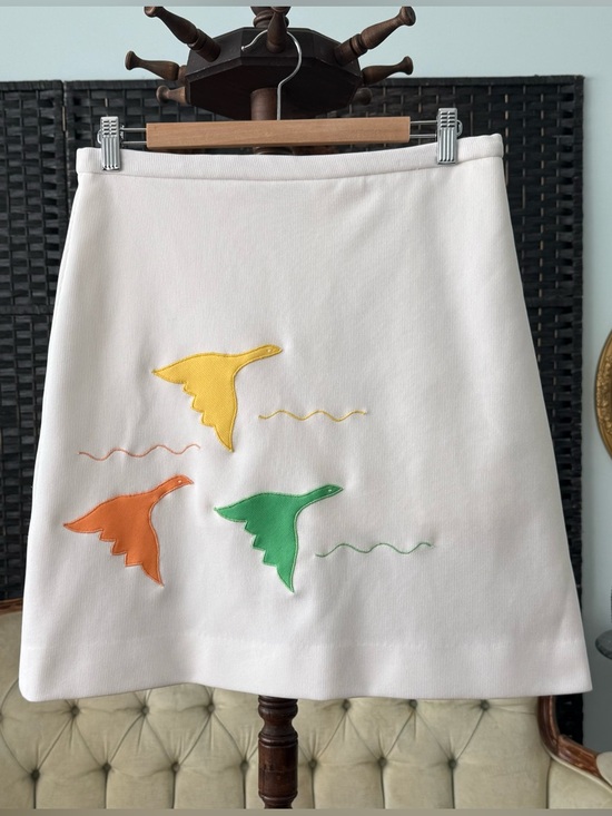 Dresses & Skirts - 🪿 Rare Vintage Hadley Goose Appliqué Golf Skirt White Novelty Preppy Cottagecore